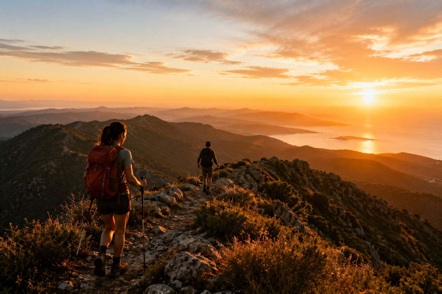 Randonnée au coucher de soleil